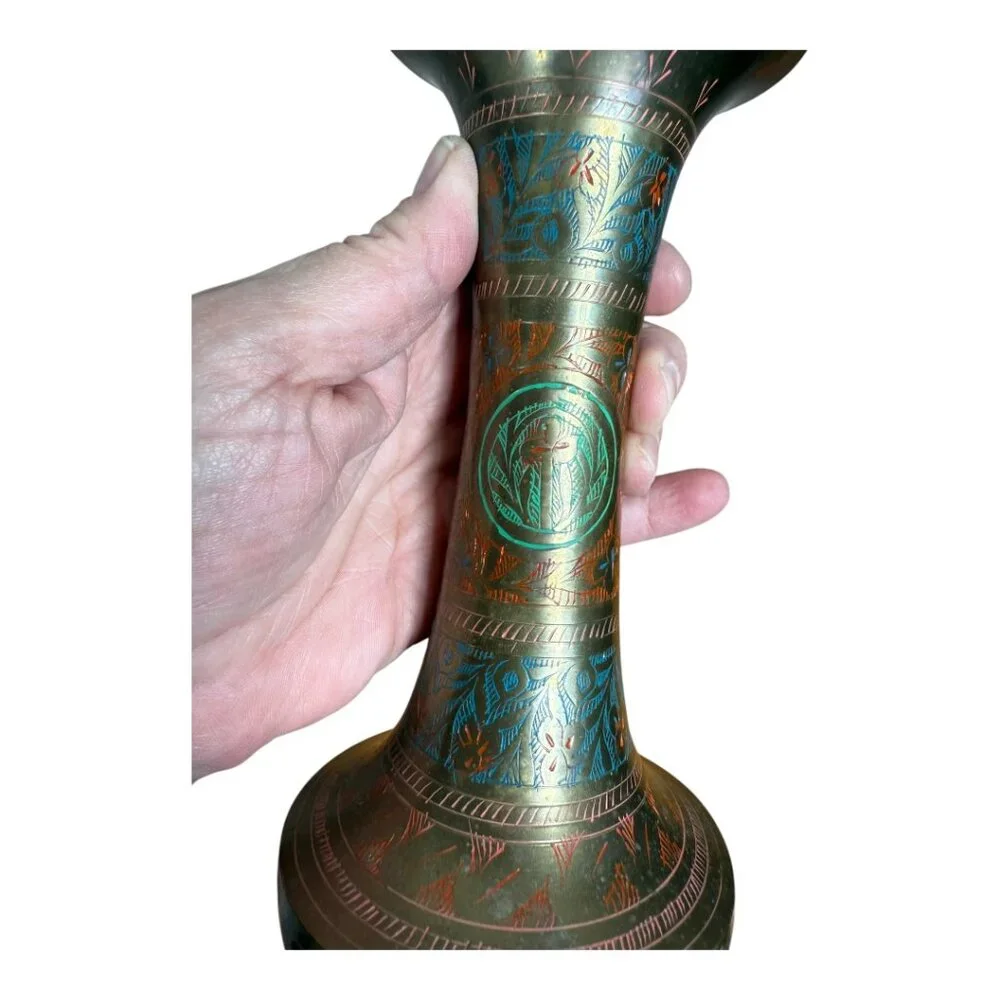 Painted‎ Brass Vase
